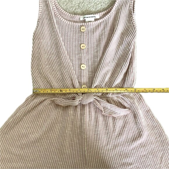 Caution to the Wind Anthropologie Striped Tank Shorts  Dress Pink White Sz M - Picture 4 of 9